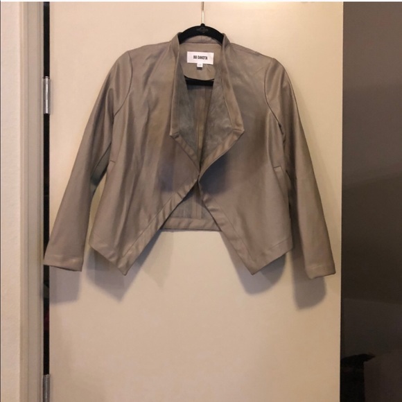 Bb Dakota Peppin Vegan Leather Drapey Jacket - Picture 7 of 8